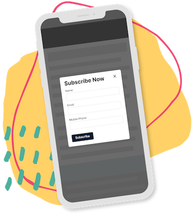 <p class='lead'>Create signup forms to collect quality leads and grow your business.</p> Mobimag has an easy-to-add panel that puts a sign-up form on any page you want. Collect your reader’s name, email address and phone number. Then via integration with Zapier, new contacts are added directly to your CRM. image